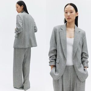 🔸NWT🔸H&M GATHERED-SLEEVE JACKET in gray melange